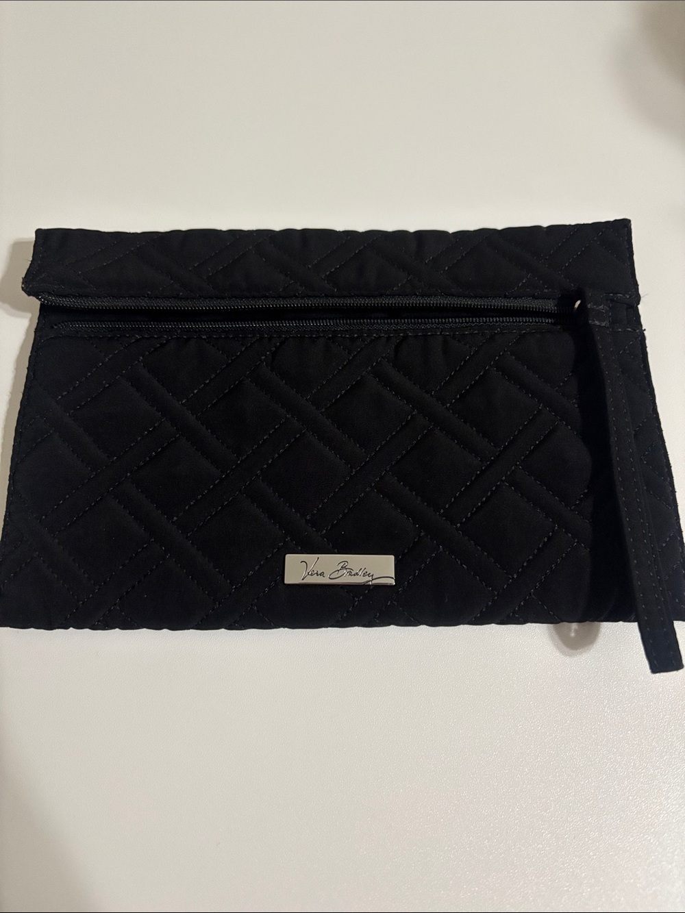 Vera Bradley Black Quilted slim Wristlet